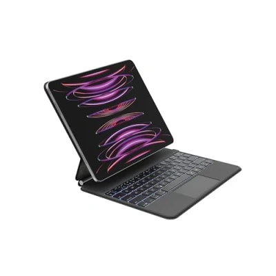 Image de Belkin Pro Étui Clavier pour iPad avec Support magnétique, rétroéclairé, Touches tactiles multipoints, Compartiment Apple Pencil, sans Fil AZERTY M4 13