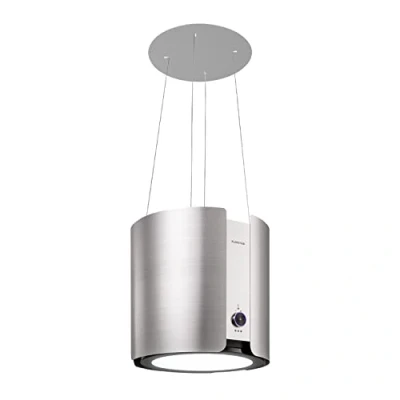 Image de Klarstein Skyfall Smart hotte d&#039;aspiration aspirante suspendue, à recyclage/à évacuation, commande par app et gestes, 45 x 42 cm (Øxl), 402 m3/h, 200 W, 3 vitesses, éclairage LED, argent