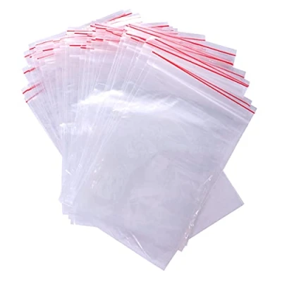 Image de Pakomat Lot de 100 sachets zippés, fermeture à pression, convient pour différents matériaux, sac d&#039;emballage, en polyéthylène (10 x 10 cm).