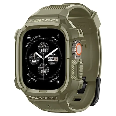 Image de Coque : Spigen robuste Rugged Armor Pro Antichoc Intercalaire Vert Silicones Et TPU (doux) Smart Watch Covers