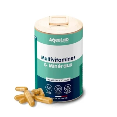 Image de Multivitamines &amp; et minéraux 22 vitamines, actifs naturels Réduit la fatigue booste l’énergie 30 jours Vitamines A B C D E magnésium, zinc 100% biodisponible Fabriqué en FR