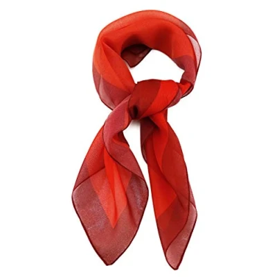 Image de TigerTie Foulard en mousseline fine pour femme Couleur unie Dimensions : 58 x cm, Rouge foncé, One Size