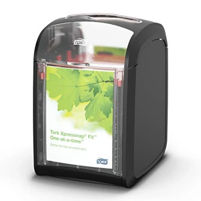 Image de Tork Distributeur de Serviettes Table Xpressnap Fit 272900 N14 Destiné aux Restaurants Distribution Feuille à Usage Unique, Noir (Quantité 4)