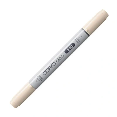 Image de COPIC Ciao E40, Brick White, marqueur twin avec une pointe moyenne et pinceau