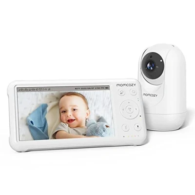 Image de momcozy Babyphone avec caméra Écran 5 Pouces HD 1080P Moniteur bébé sans WLAN Batterie 5000 mAh Audio bidirectionnel Mode Vox IR Vision Nocturne Objectif Grand Angle Portée 960 Pieds sécurité