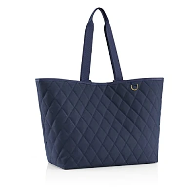 Image de reisenthel Classic Shopper XL sac de courses spacieux et élégant à main en un seul Fabriqué matériau hydrofuge, Rhombus Midnight Gold, m, Moderne