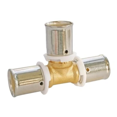 Image de SOMATHERM FOR YOU, Té égal à sertir PER Ø16 Installation rapide et fiable Acier inoxydable résistant la corrosion Compatible avec outils de sertissage H, U, RF Norme NF