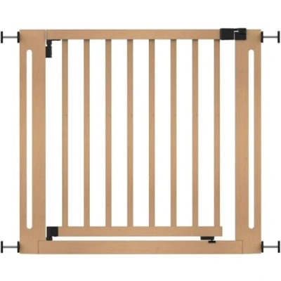 Image de Safetots Barrière Élégance en Bois, Naturel, 87cm 95cm, de Sécurité à Fixation par Pression, Ouverture Extra Large 65cm, Une Seule Pièce