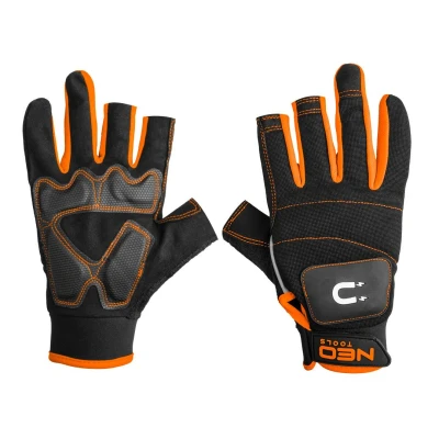 Image de Neo Tools Gants de travail avec aimant et fermeture Velcro, sans doigts 10&quot;, résistance à l&#039;abrasion: 2, la coupure: 1, déchirure: perforation: CE, EN 388