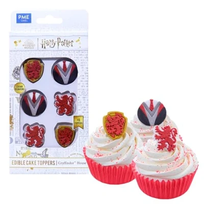 Image de PME Harry Potter Set de 6 Toppers Cupcakes Comestibles, Gryffondor/Gryffindor