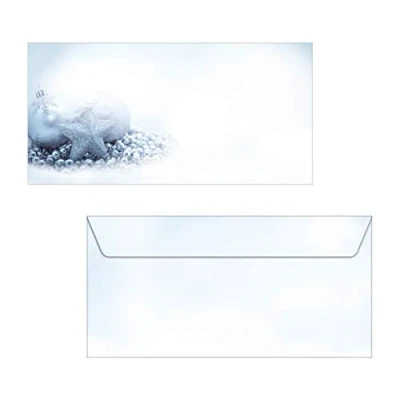 Image de SIGEL DU081 Enveloppes motif étoiles de Noël or, format DL (11 x 22 cm), 50 pièces
