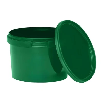 Image de BenBow Seau avec Couvercle 0,5 l Vert 10 x Qualité Alimentaire, Stable, hermétique Anti Fuite, inodore Récipient de Rangement en Plastique Vide