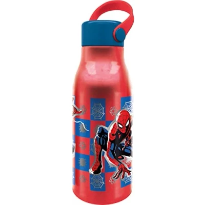 Image de Marvel Gourde rouge enfant en aluminium Spiderman 760 ml avec capuche et poignée silicone