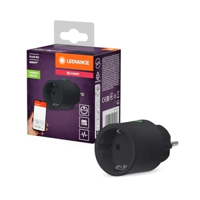 Image de LEDVANCE SMART+ Prise intelligente pour intérieur avec technologie ZigBee, intègre des appareils conventionnels dans la maison intelligente, compatible Alexa ou Google, noir, pack de 1
