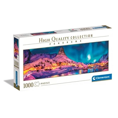 Image de Clementoni Couleurs de la Nuit sur les Iles Lofoten Puzzle 1000 Pièces Jeu Patience et Réflexion Format Panorama Image Net 98 x 33 Cm À Partir 14 Ans