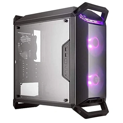 Image de Cooler Master MasterBox Q300P Boîtier Mini Tour mATX RGB pour jeux portables avec panneau latéral transparent pleine surface, routage propre des câbles et plusieurs options de refroidissement Noir