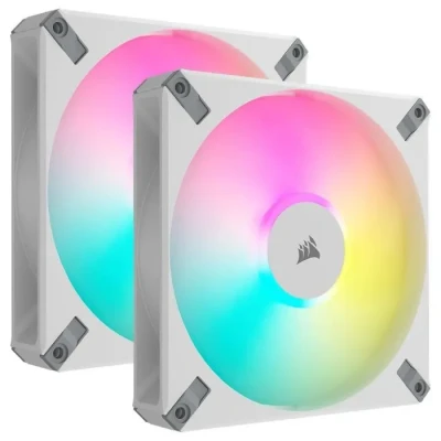 Image de Corsair iCUE AF120 RGB ELITE 120mm PWM Kit de Trois Ventilateurs Huit LED Par Ventilateur Technologie AirGuide Palier Fluid Dynamic Contrôleur Lighting Node CORE Inclus Noir