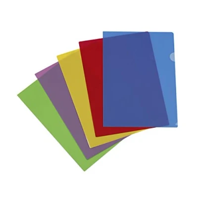 Image de Viquel 10 Pochettes coin transparentes Pochette plastique ouverture en de couleur Assortiment 5 couleurs