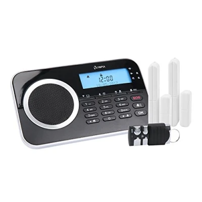 Image de OLYMPIA Protect 9730 Kit d&#039;alarme sans fil GSM avec 2 contacts porte/fenêtre et télécommande Noir