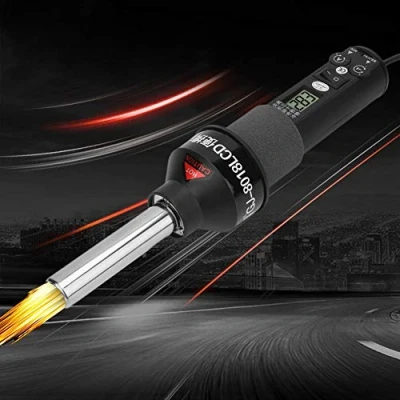Image de Pistolet à Air Chaud Chaleur Électronique Réglable LCD 220V 450W Décapeur Thermique avec 4 Buses et 1 Support pour Station de Soudage Dessouder IC SMD BGA