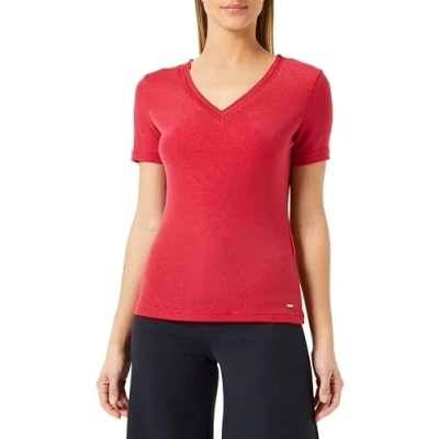 Image de Morgan Shortsleeved WITH Vneck Tshirt basique, Femme, Taille: XS, Rouge moyen