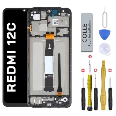 Image de CINQ TEQ Ecran Complet Remplacement pour XIAOMI Redmi 12C / 22120RN86G + Colle Outils
