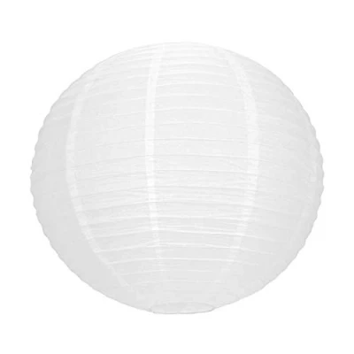 Image de Grande Lanterne Japonaise Blanche, diam. 50 cm, Lampion Boule Papier Blanc, à Suspendre