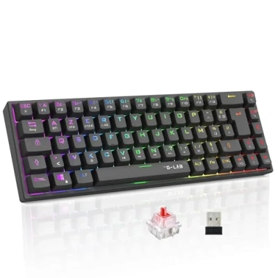 Image de Clavier Gamer Triple Mode The G Lab KEYZ TITAN Mécanique (Switch Rouge) Sans Fil RGB