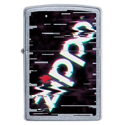 Image de Zippo Briquet tempête Logo Color Image Street Chrome Rechargeable dans Un Coffret Cadeau de Haute qualité 60005357 Normal Noir