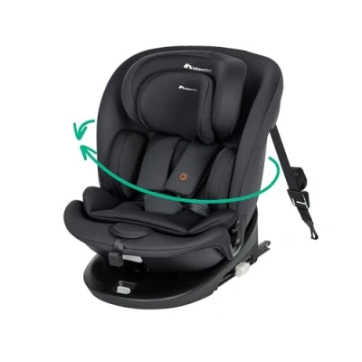 Image de Bebeconfort RevolveFix 360 i Size, Siège Auto Pivotant 360, 0 12 Ans, 40 150 cm, ISOFIX, Top Tether, Rotation 6 Positions Inclinaison, Appui tête, Full Black