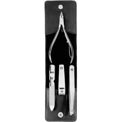 Image de ZWILLING Classic Inox Portefeuille en Cuir de Vachette avec Fermeture par Pression 4 Pièces Set, Noir, 1 Unité