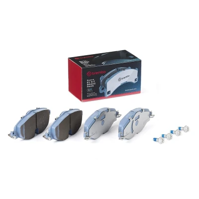 Image de BREMBO P 85 147E Jeu de plaquettes frein préparé pour indicateur d&#039;usure avec vis d&#039;étrier frein, tôle anti bruit sans accessoires