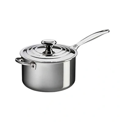 Image de Le Creuset Signature Casserole en Acier Inoxydable avec Couvercle et Poignée, 3 Ply, Ø 20 cm, 3.8 L