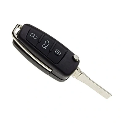 Image de JONGO Coque de Clé avec Lame Compatible Audi A1, A3, A4, S1, S3, RS3, RS6, TT, Q3, Q7 Boitier Clef Plip Voiture Télécommande 3 Boutons