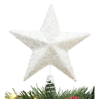 Image de Christmas Concepts® 28cm (11&quot;) Sparkling Tree Top Star Décoration de Noël Luxueuse (Blanche)