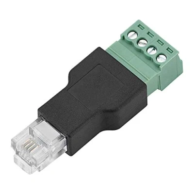 Image de Dpofirs connecteur de borne à vis RJ11 6P4C mâle 4 Broches, Adaptateur RJ11, Interface vers HUB adaptateurs pour Le Câblage Structuré