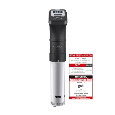 Image de Caso 1327 SV 1200 Pro Smart Régulation précise de la température jusqu&#039;à 90 C par incréments 0,5 Entièrement étanche Cuiseur sous vide 18/8 30 litres Acier inoxydable Noir