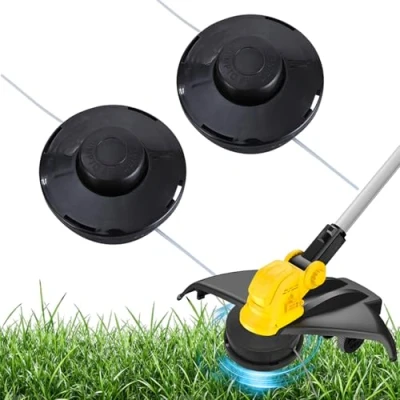Image de 2 PCS Tonte Accessoires Fil Tête à Double Filetage Automatique de Débroussailleuse Universelle M10 x 1,25, pour Coupe herbe, Bobine Rechange Essence, Outil Multifonctionnel