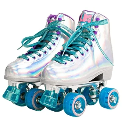 Image de Flamingueo Patin à Roulette Roller Adulte, a Fille, Enfant Patins 4 Roues Uréthane 58x32 mm, Design Noir, Taille 38 EU