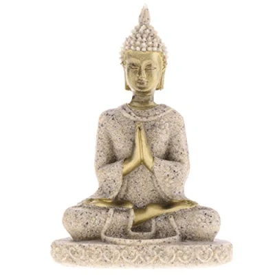 Image de MagiDeal Statuette de Bouddha en Roche Sable, Sculpture Bouddhiste Statue pour Décoration, Méditation