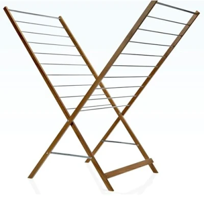 Image de Séchoir à linge étendoir design en X bois massif pliable 10M XENIA