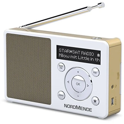 Image de Nordmende Transita 100 Radio Dab Portable et puissante (Dab+, FM, Haut Parleur, Prise Casque, mémoire des favoris, écran OLED, Batterie, Petite, Portable) Blanc