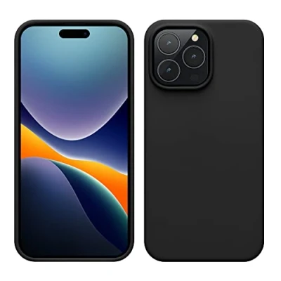 Image de kwmobile Housse Compatible avec Apple iPhone 14 Pro Max Coque de téléphone Fine Finition Douce Noir