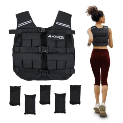 Image de Gilet lesté Mobiclinic 20 kg Poids réglable Respirant Rembourré Adaptable Iron20 Noir