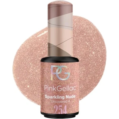 Image de Pink Gellac Vernis Semi Permanent UV 254 Sparkling Nude 8 ml Gel Pour 14 Jours Polish Facile à Utiliser de Qualité Salon Enlever