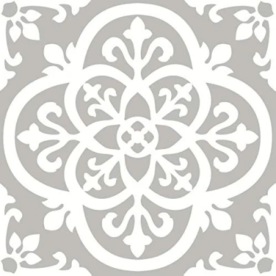 Image de FloorPops FP2942 Medina Peel &amp; Stick Floor Tiles Vinyle, Gris, 12&quot;L x 12&quot; W 0.06&quot;T