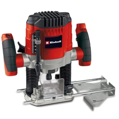 Image de Einhell Défonceuse TC RO 1155 E (1100 W, Régime 11000 30000 trs/min, Hauteur de levée : 55 mm, Pince serrage Ø 8 et 6 Butée &quot;révolver&quot; à plusieurs niveaux, Variateur électronique)