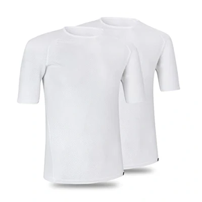 Image de GripGrab Lot de 1 et 2 Maillots Cyclisme ultralégers en Maille à Manches Courtes Anti odeurs Gilet, Blanc 2, XXL Mixte