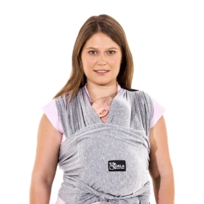Image de Koala Babycare Une écharpe de portage facile à enfiler, réglable, unisex Porte bébé multifonctionnel pour jusqu’à 9 kg Gris clair Design Enregistré KBC®