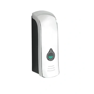 Image de WENKO distributeur de désinfectant et savon Ranera S Chrome, mural hygiénique pour désinfectant, liquide etc, fixer sans percer, capacité : 280 ml, 7x22 x7,5cm, matière plastique
